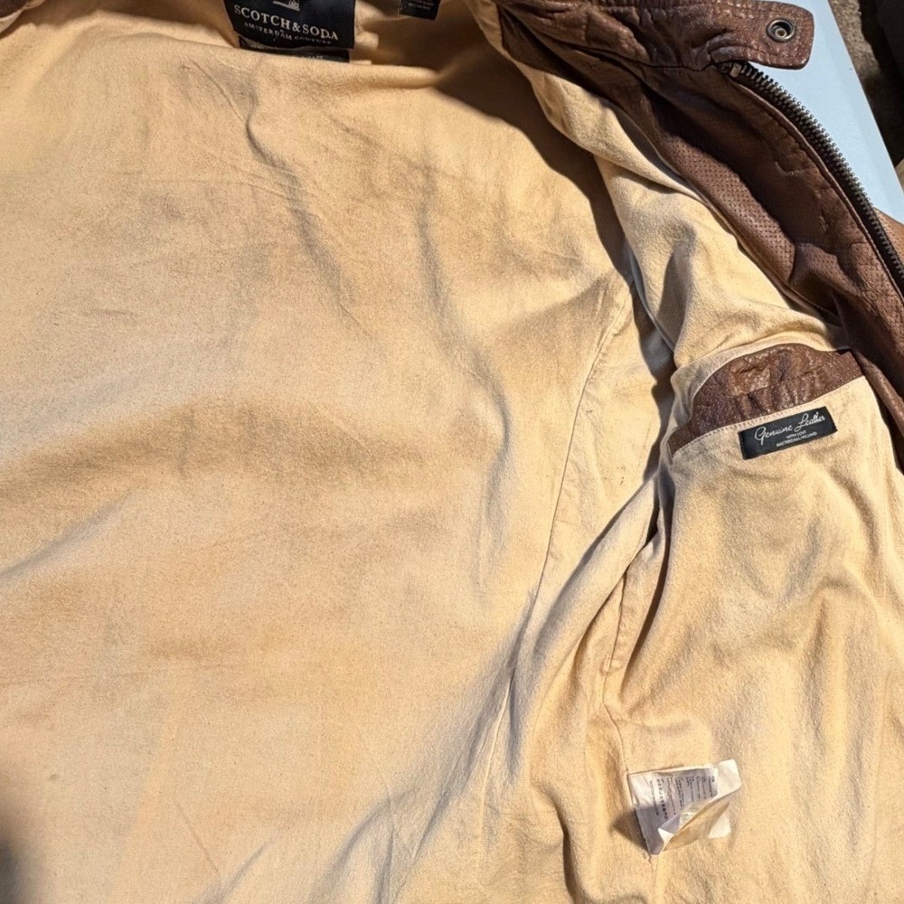 Scotch and Soda Goat Leather Jacket, Amsterdam Couture Exclusive Men's Size L - Picture 14 of 16